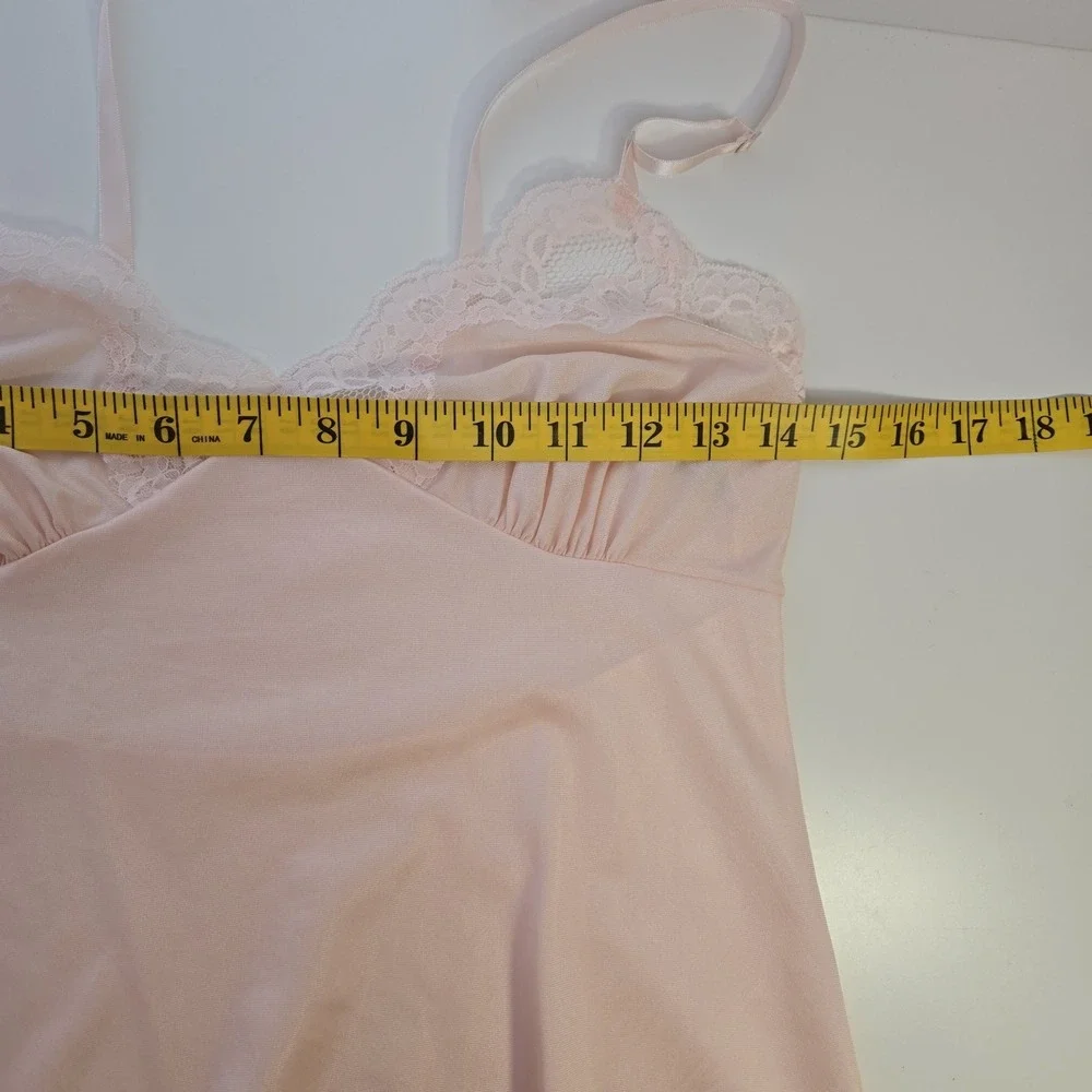 Henson Kickernick Vtg Pink Full slip Nightgown Size 34 Made‎ In USA Lingerie